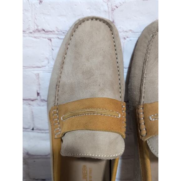 Donald J. Pliner Mens Vergil Tan Brown Suede Slip-On Driving Loafer Shoes 11.5 - Picture 3 of 15